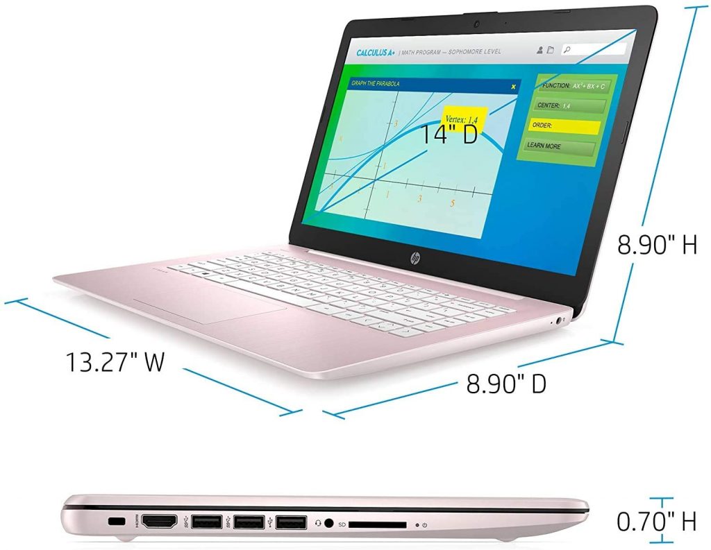 9. 2021 HP Stream 14" HD Thin and Light Laptop
